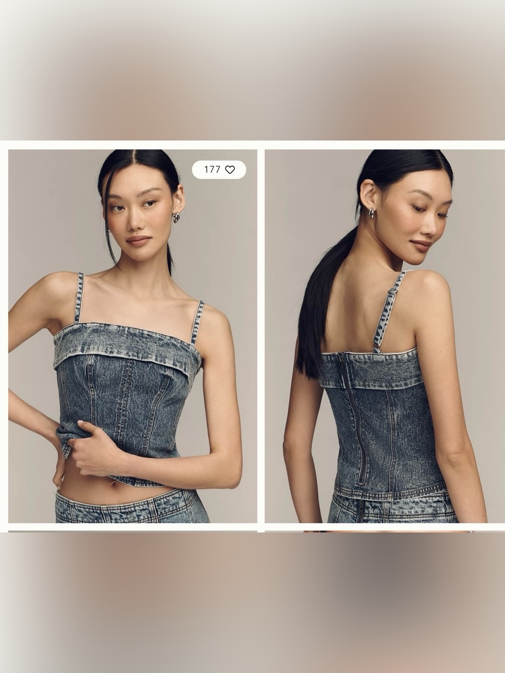 🌺🌺NEW Pilcro Denim Corset Crop Top Size Small NWT - Picture 5 of 7